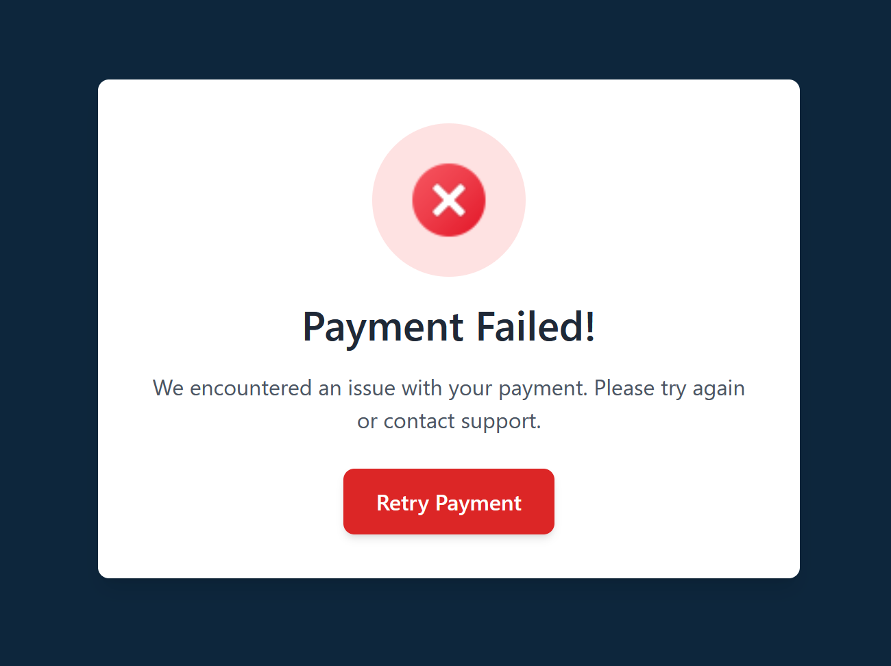 Failed paystack transaction